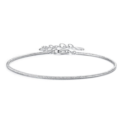 925 Sterling Silver Plated White Gold Adjustable Bracelet for Women