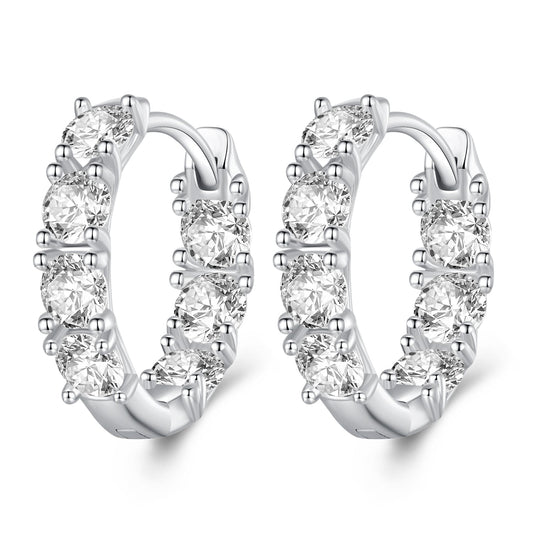 925 Sterling Silver Earrings with Pavé Setting CZ for Women