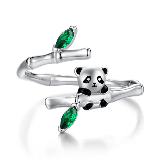 Bague en argent sterling 925 émaillée, or blanc, pavé de CZ