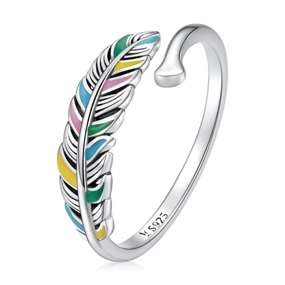 925 Sterling Silver Enamel Oxidized Ring for Women