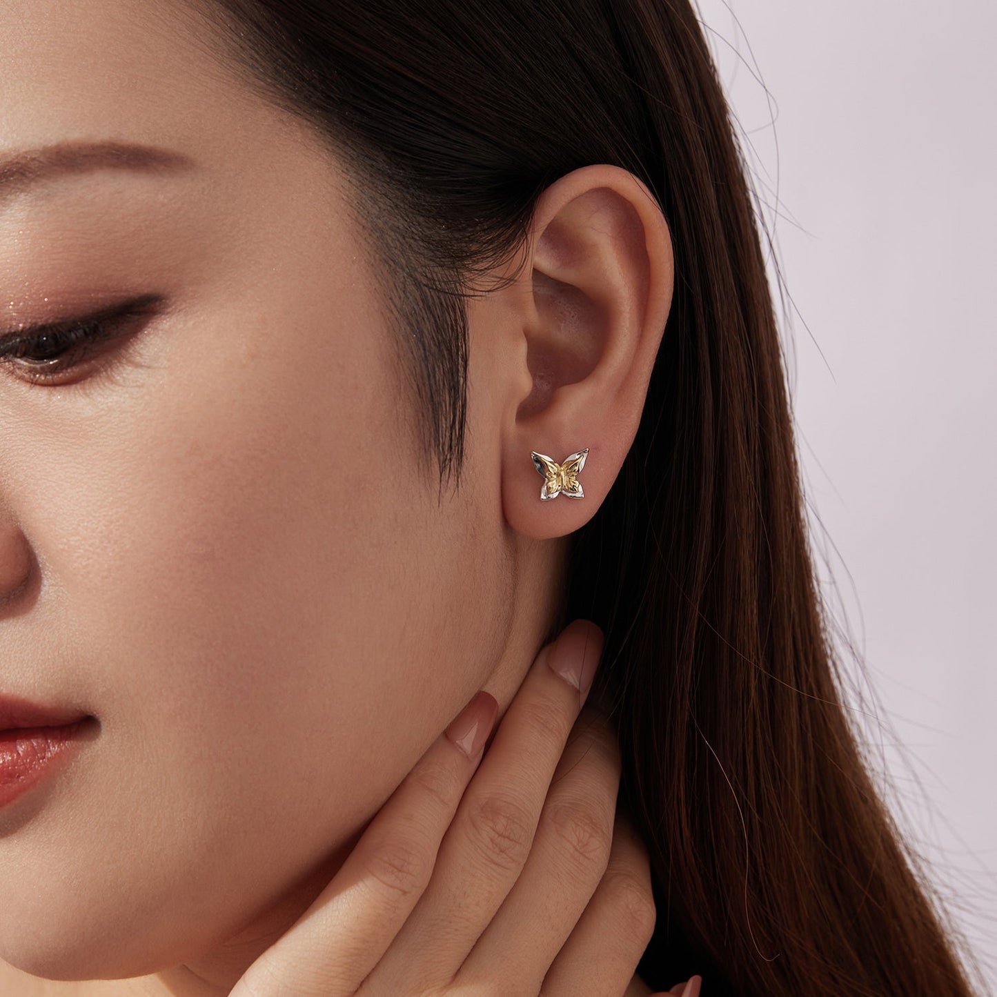 925 Sterling Silver White Gold Plated Small Earrings