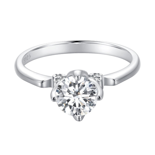 Bague en argent sterling 925 avec moissanite de 1,0 carat, taille 8