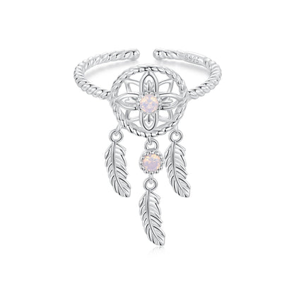 925 Sterling Silver Nano Opal Stone Ring for Women