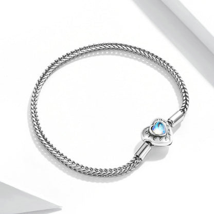 925 Sterling Silver Moonstone Bracelet 17cm for Women