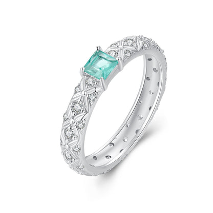 925 Sterling Silver Pavé Set CZ Ring in Size 6 for Women