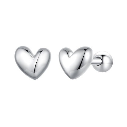 925 Sterling Silver Plated Platinum 5mm Earrings for Women