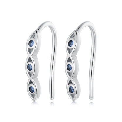 925 Sterling Silver CZ Pavé Earrings 13*2mm for Women