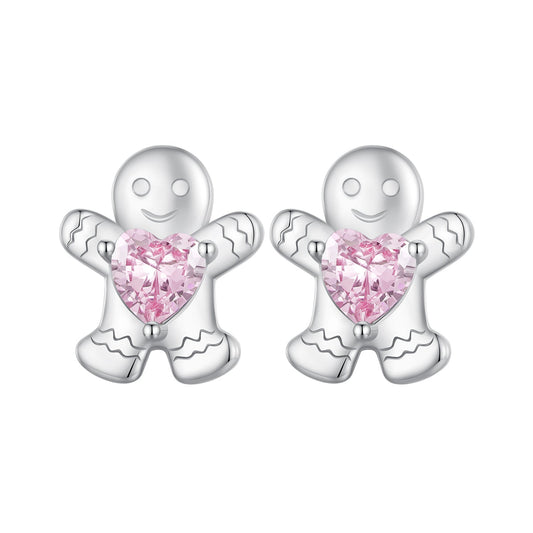 925 Sterling Silver Earrings with Pavé Setting CZ - 10x9mm for Women