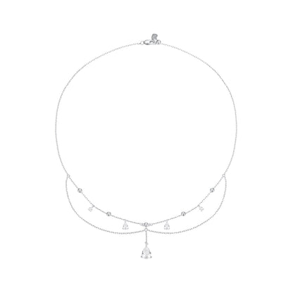 925 Sterling Silver 400mm CZ Pavé Setting Necklace for Women