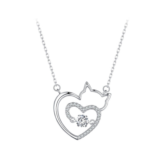 925 Sterling Silver Necklace with 19*18mm Pavé Setting CZ Pendant