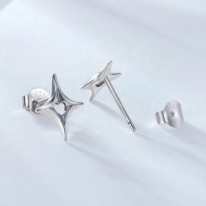 925 Sterling Silver Earrings 1.2x0.9cm