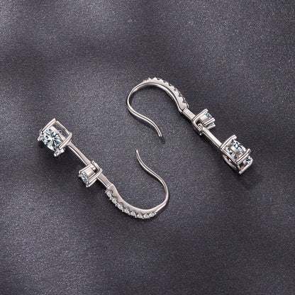 925 Sterling Silver Moissanite 1.00 Carat Earrings for Women