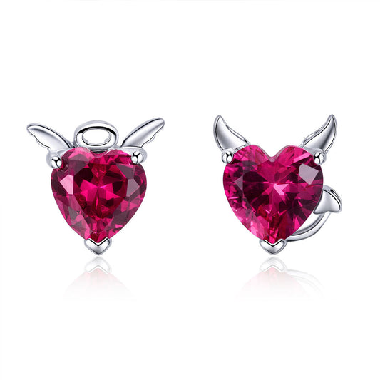 925 Sterling Silver Earrings with Pavé Setting CZ, 1*0.9cm for Women