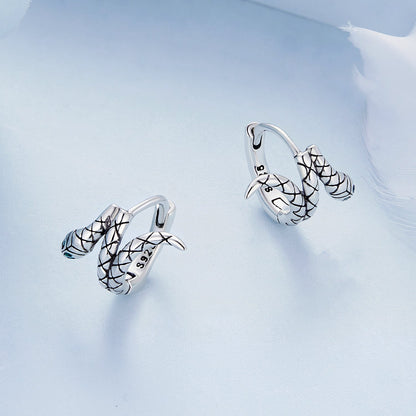 925 Sterling Silver Earrings with Pavé Setting CZ in Oxidized Finish