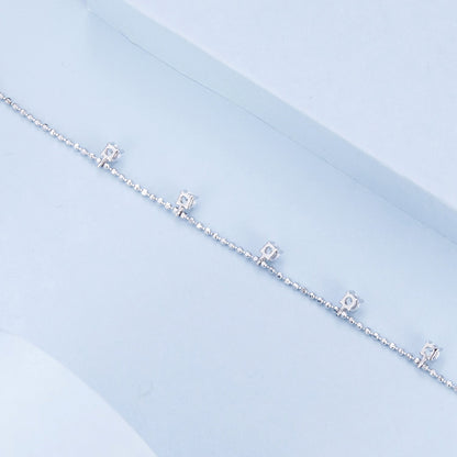 925 Sterling Silver Plated Platinum CZ Bracelet for Women