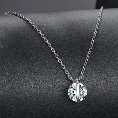 925 Sterling Silver 0.65 Carat Genuine Moissanite Necklace for Women