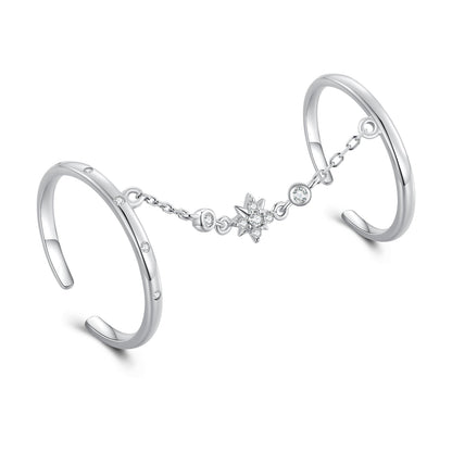 925 Sterling Silver Plated CZ Ring 30mm Chain Length, 1.7mm Width for Women