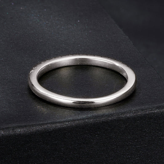 Bague en argent sterling 925 et moissanite de 0,01 ct, taille 8A