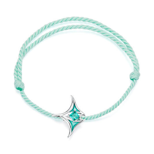 Bracelet ajustable en argent sterling 925 avec pendentif en émail et verre transparent pour femme