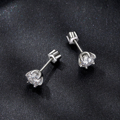 925 Sterling Silver 0.5 Carat Moissanite Earrings for Women