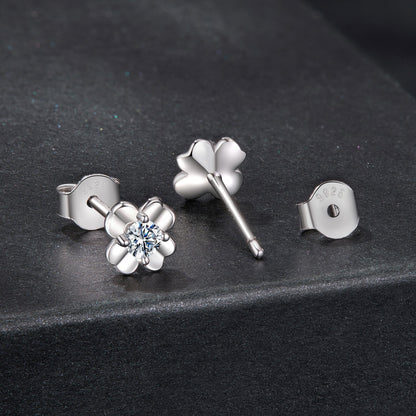 925 Sterling Silver Moissanite Earrings 0.6cm for Women