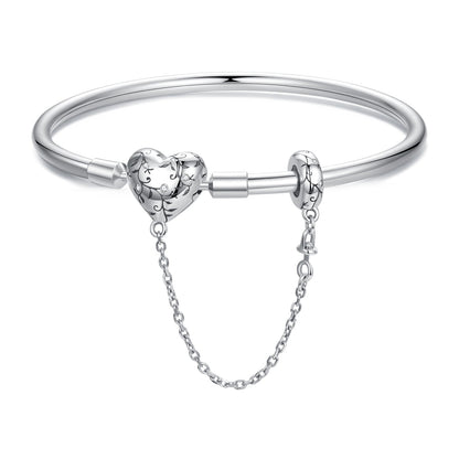 925 Sterling Silver Bracelet with Pavé Setting CZ, Size 17.0 for Women