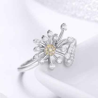 925 Sterling Silver Ring with Plated Platinum and Pavé Setting CZ