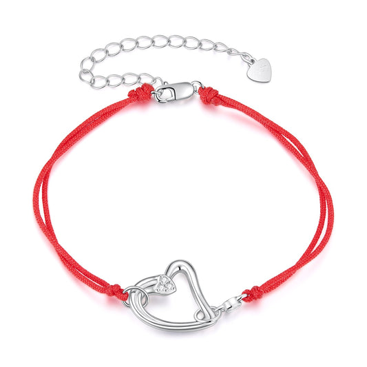 Bracelet en Argent Sterling 925 Plaqué Or Blanc avec Pavé de Zirconium Cubique, Longueur 15+6cm pour Femmes