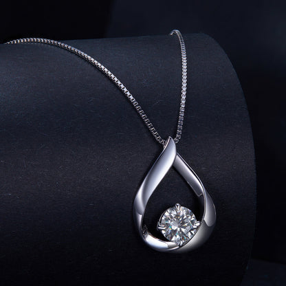 925 Sterling Silver Necklace with 1 Carat Moissanite - 400mm Length for Women