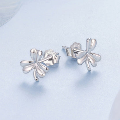 925 Sterling Silver White Gold Plated 0.7cm Earrings for Women