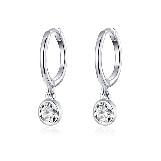 925 Sterling Silver Gold Plated Pavé Setting CZ Earrings for Women