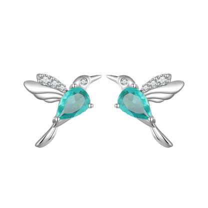 925 Sterling Silver Transparent Glass Earrings with CZ for Women