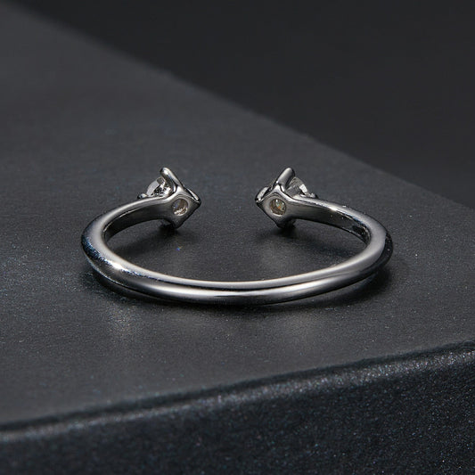 Bague en argent sterling 925 avec moissanite taille E pour femme