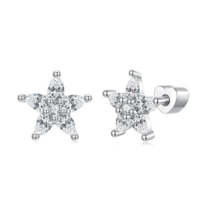 925 Sterling Silver Earrings with Pavé CZ Setting