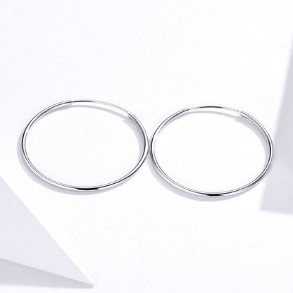 925 Sterling Silver Plated Platinum Earrings 3cm for Women