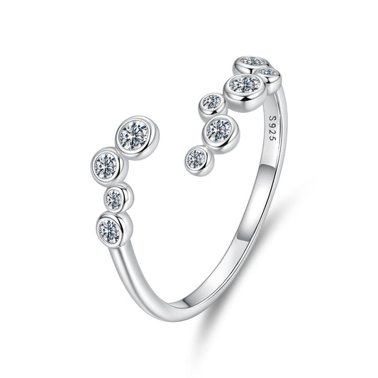 Bague en argent sterling 925 avec moissanite 0,06 carat pour femme, taille E