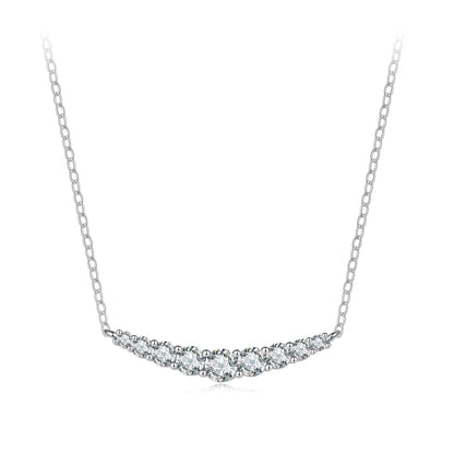 925 Sterling Silver 38+5cm White Gold Plated Moissanite Necklace for Women