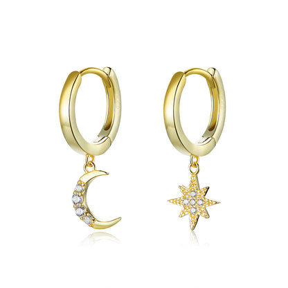 925 Sterling Silver and Gold Plated Pavé Setting CZ Earrings for Women