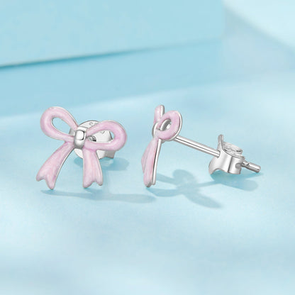 925 Sterling Silver Earrings with Enamel Process and White Gold Plating
