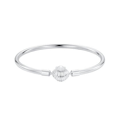 925 Sterling Silver White Gold Plated Bracelet 17.0 cm Inner Diameter 55mm for Women