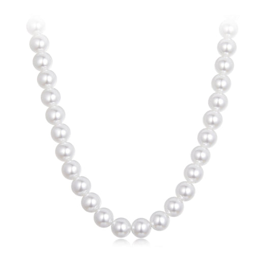 925 Sterling Silver White Gold Plated 39-45.5cm Quality Shell Pearl Necklace for Women
