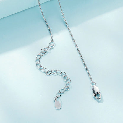 925 Sterling Silver Necklace with Pavé Setting CZ 21*16mm Pendant