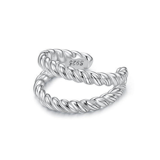 925 Sterling Silver White Gold Plated Hoop Earrings 0.7x1.3cm for Women