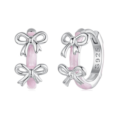 925 Sterling Silver Enamel White Gold Plated Earrings for Women