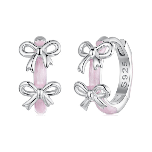 925 Sterling Silver Enamel White Gold Plated Earrings for Women
