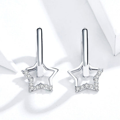 S925 Sterling Silver Plated Platinum CZ Earrings for Women
