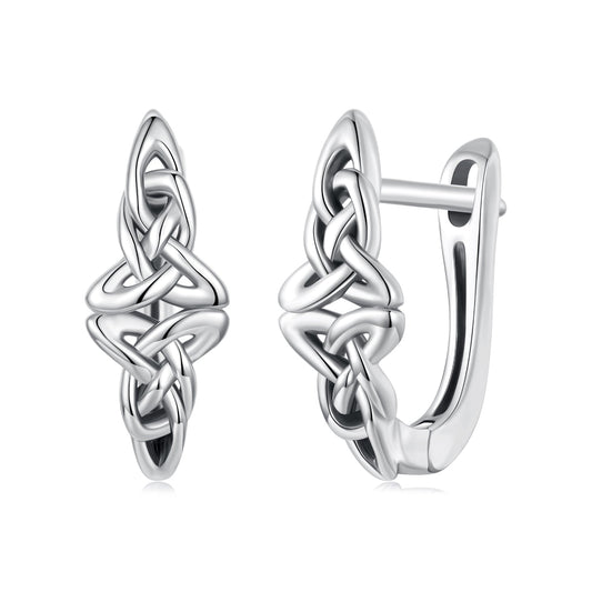 925 Sterling Silver Oxidized Silver Hoop Earrings 1.4*0.5cm for Women