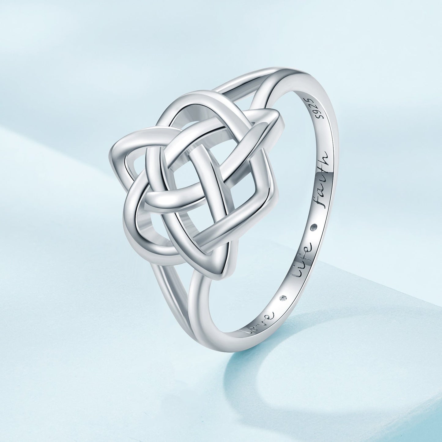 925 Sterling Silver Ring Size 6.0 with Platinum Plating