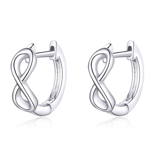 925 Sterling Silver Earrings - 1.2*0.4cm, Platinum Plated for Women
