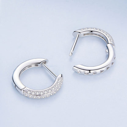 925 Sterling Silver Pavé Setting CZ Earrings for Women